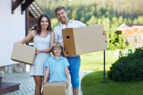 Removal van loading at a central London property