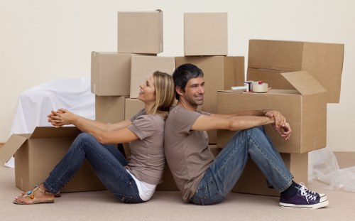 Careful handling of bulky furniture in a central London property